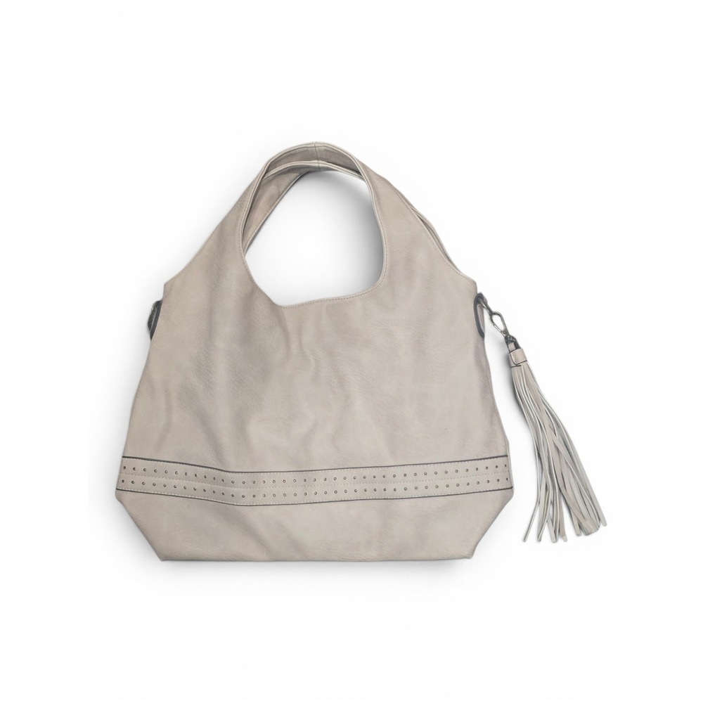Ampere Vegan Leather Hobo Bag with Tassel Shoulder Bag